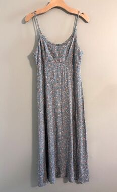 VTG 90s Y2K Rabbit Design Floral Midi Dress Cottagecore Phoebe Country Grunge